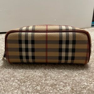 Burberry cosmetics pouch wristlet pencil case New Condition